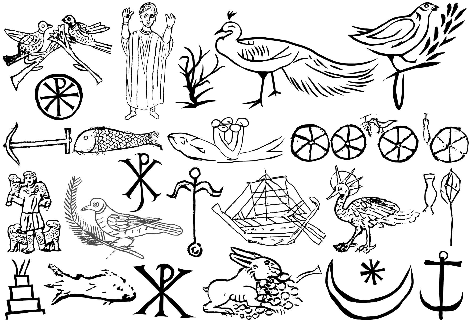 Disegni Simboli Cristiani Nelle Catacombe